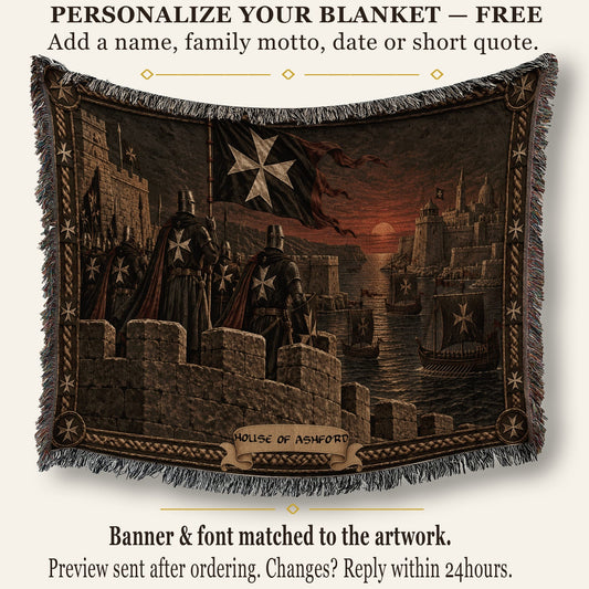 MyDesigns Hospitaller Knights β The Sea Rampart jacquard woven blanket