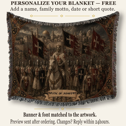 CalmNestStyle Baldwin IV on Horseback Before Jerusalem jacquard woven blanket