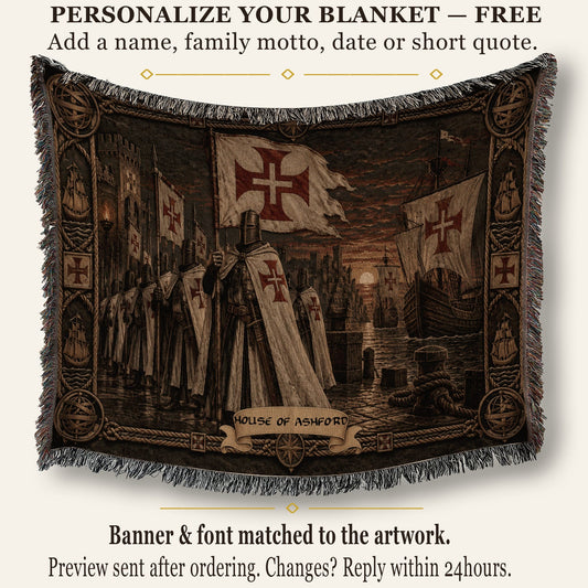 MyDesigns Torchlit Muster Before the Castle jacquard woven blanket