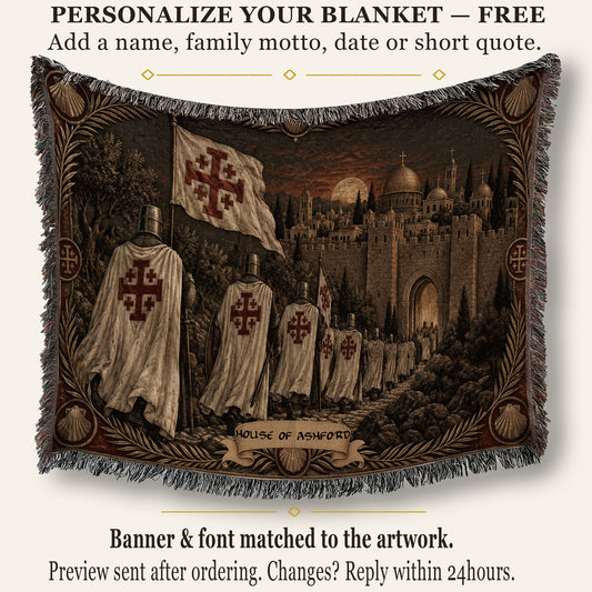 MyDesigns Jerusalem Cross Knights – Under the Domes jacquard woven blanket
