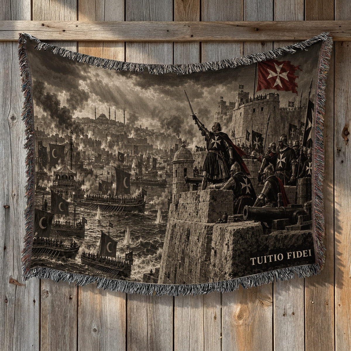 CalmNestStyle Knights of Malta Defending the Bastion Woven Blanket jacquard woven blanket