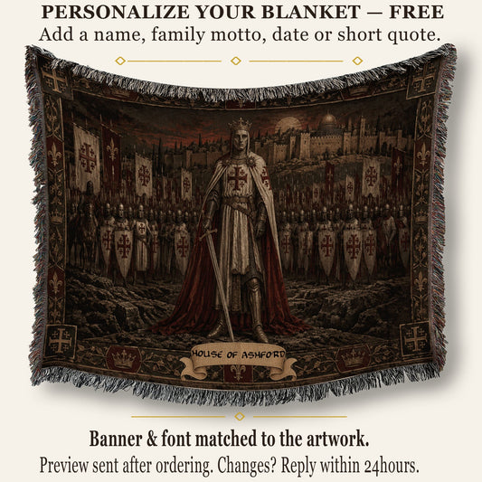 MyDesigns Baldwin IV I The King Before His Army jacquard woven blanket