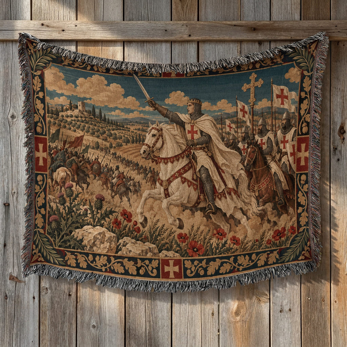CalmNestStyle Baldwin IV Leading the Charge jacquard woven blanket