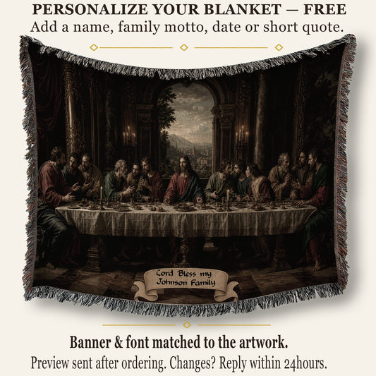 MyDesigns Jesus and Disciples Woven Wall Hanging β Dark Renaissance Hall, Cotton Throw jacquard woven blanket