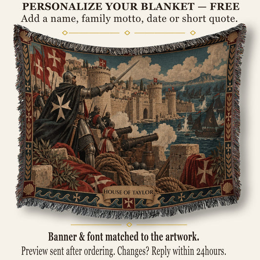 CalmNestStyle Knights of Malta Defending the Fortress Woven Blanket jacquard woven blanket