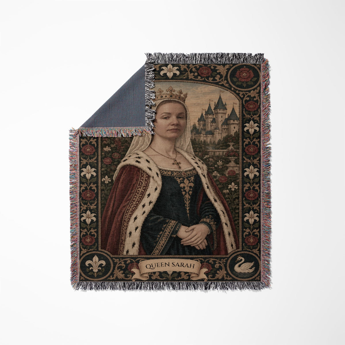 MyDesigns The Rose Queen I Your Portrait, Woven jacquard woven blanket