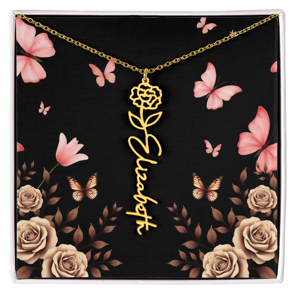 Flower Name Necklace