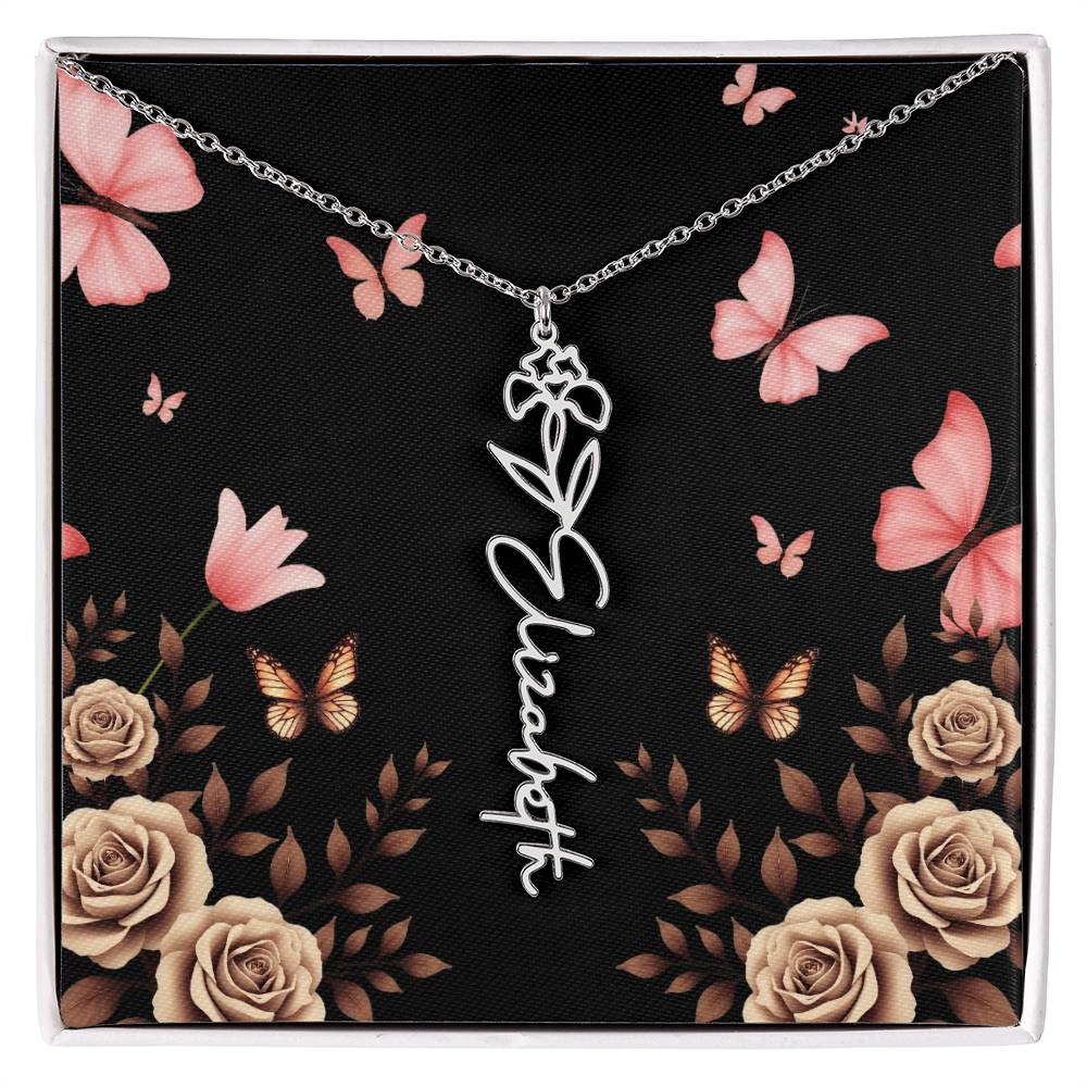 Flower Name Necklace