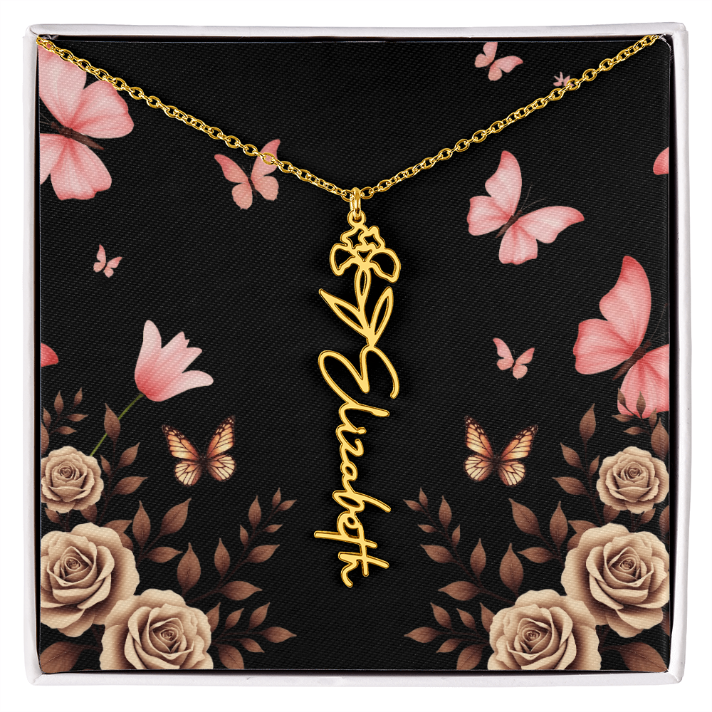 Flower Name Necklace
