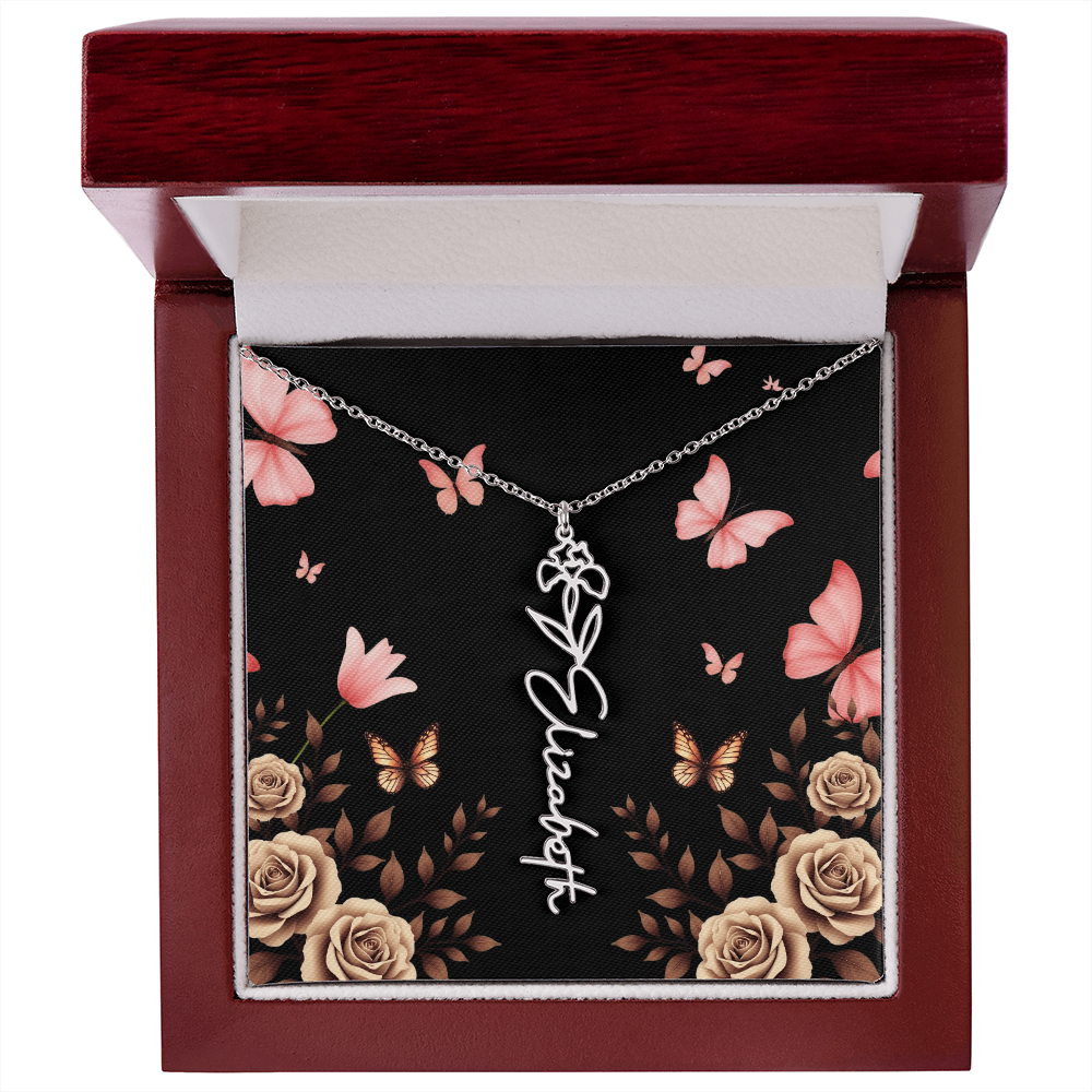 Flower Name Necklace