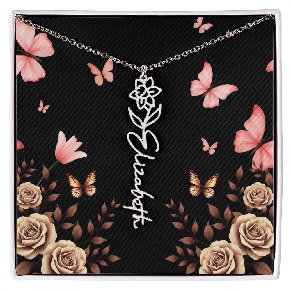 Flower Name Necklace