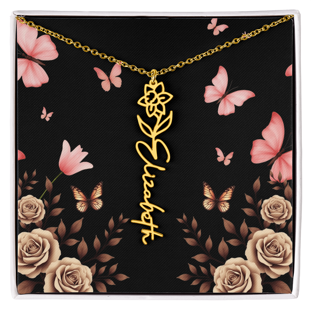 Flower Name Necklace