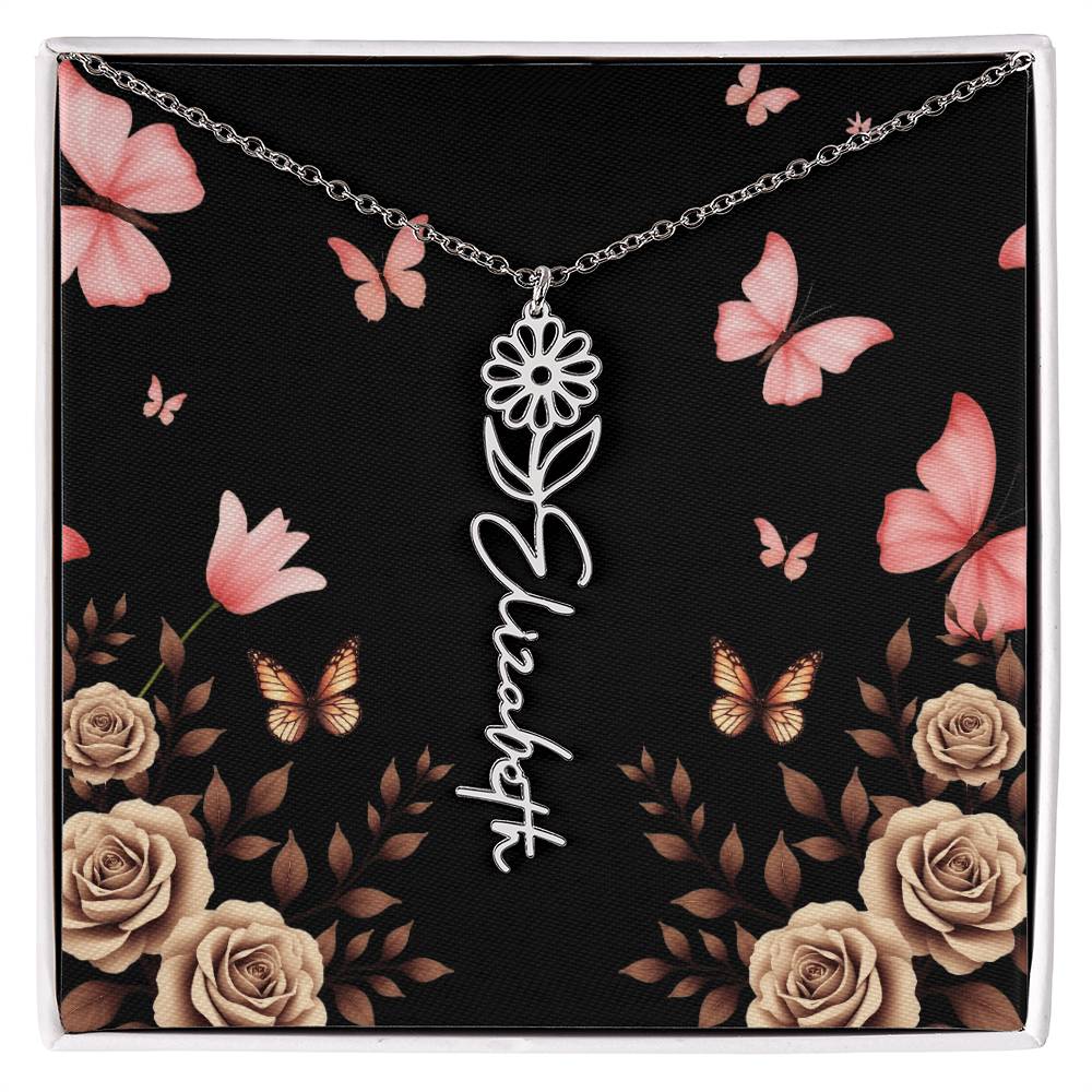 Flower Name Necklace