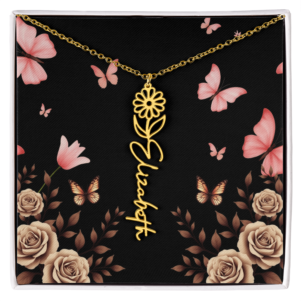 Flower Name Necklace