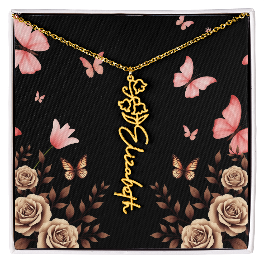 Flower Name Necklace