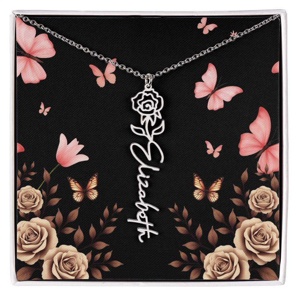 Flower Name Necklace