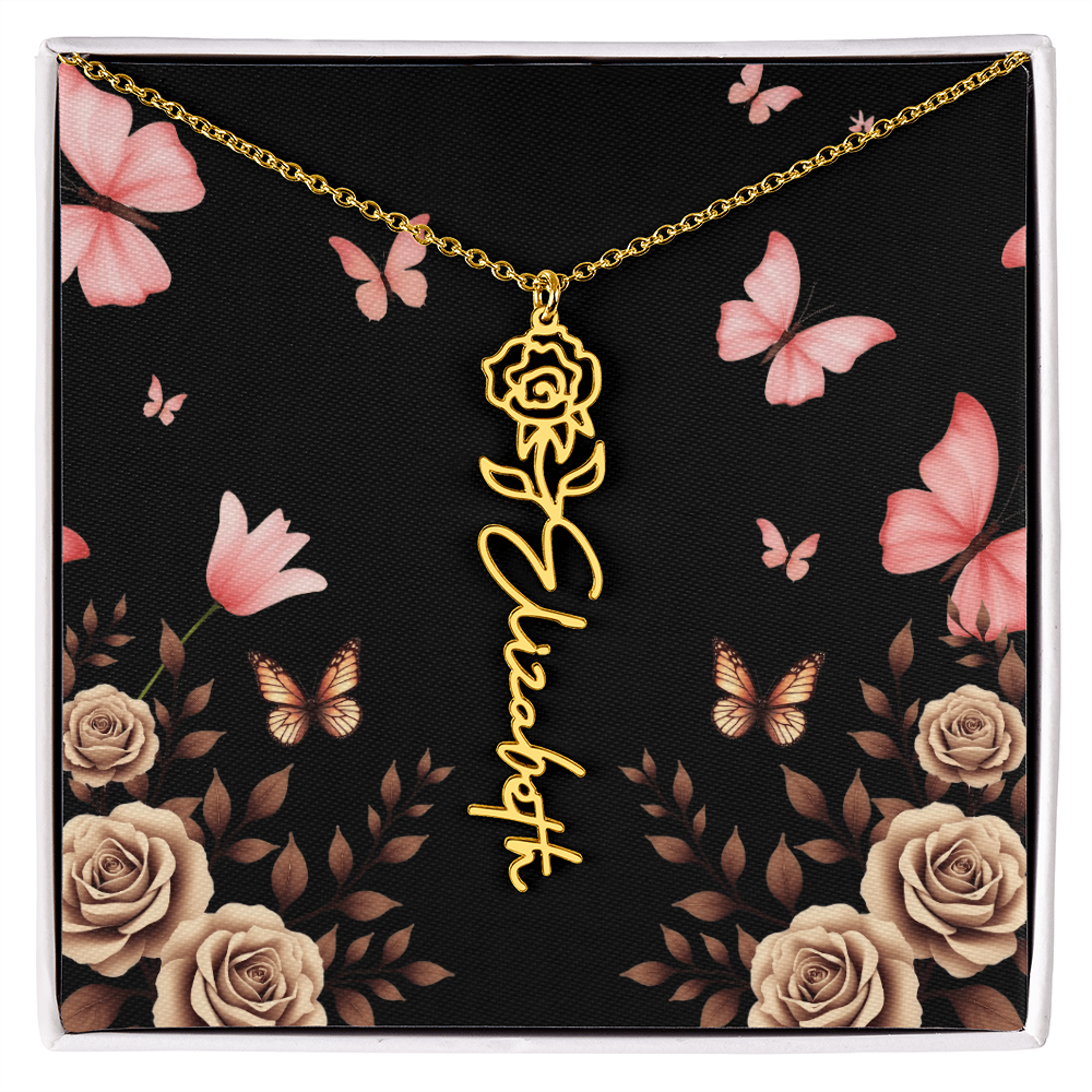 Flower Name Necklace