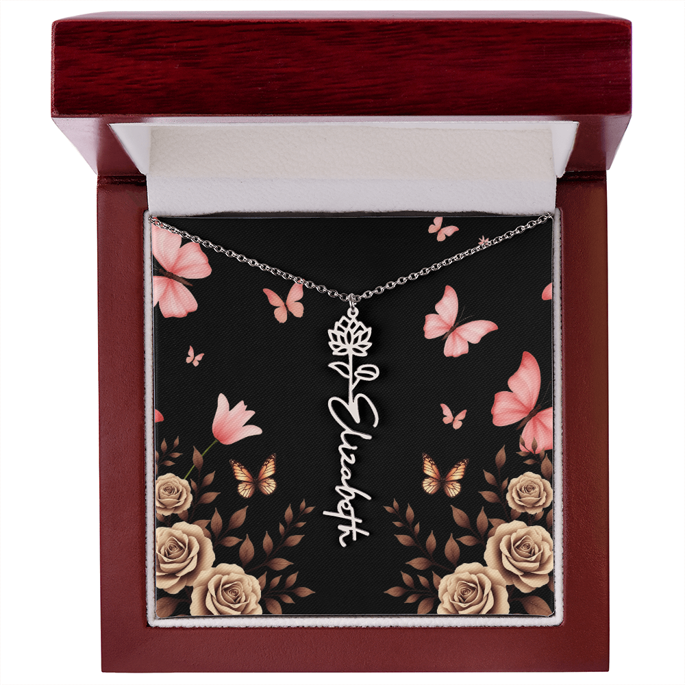 Flower Name Necklace