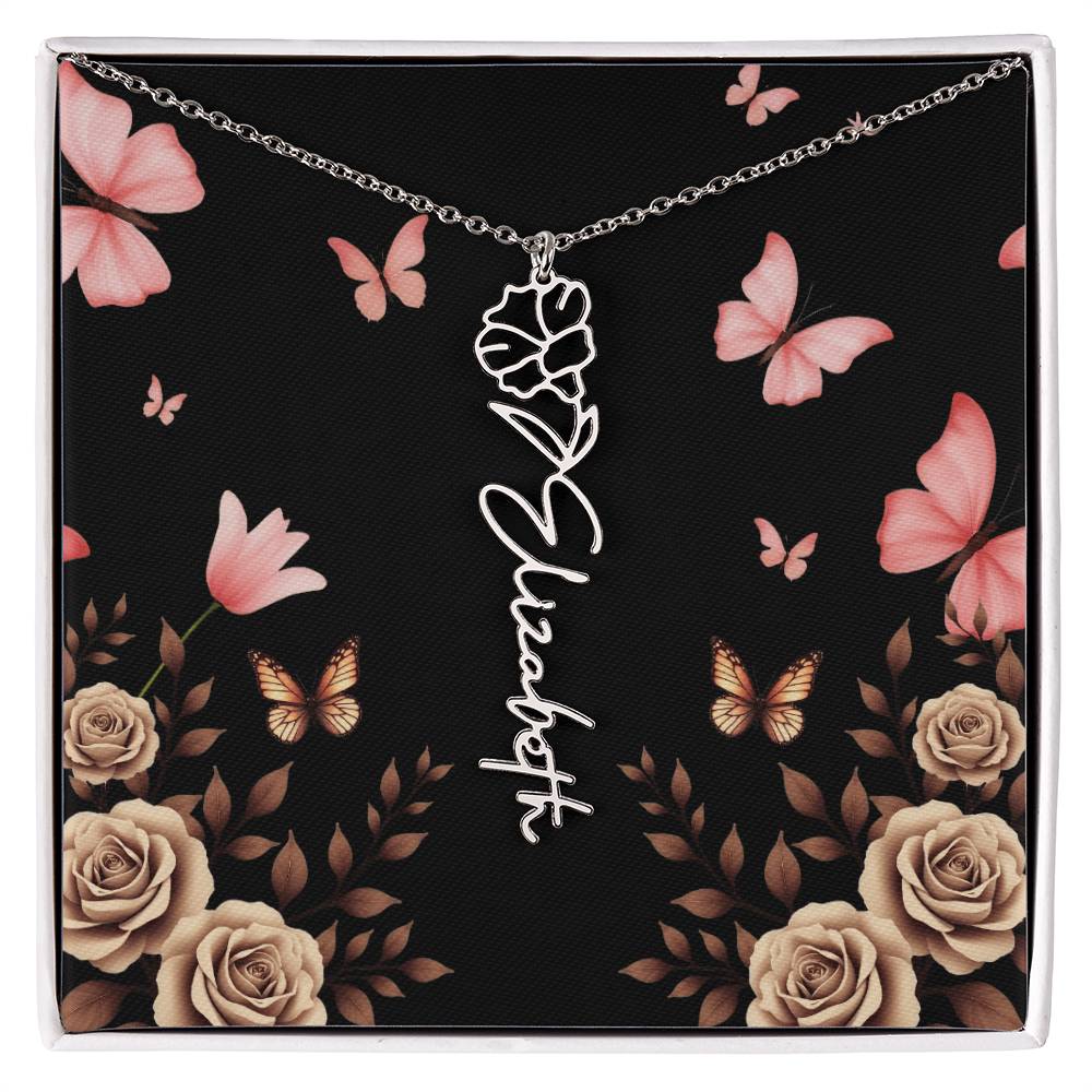 Flower Name Necklace