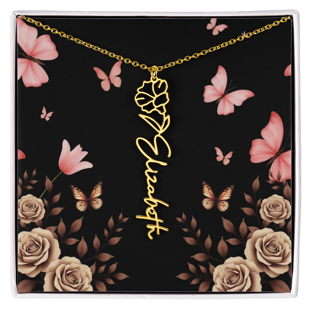 Flower Name Necklace