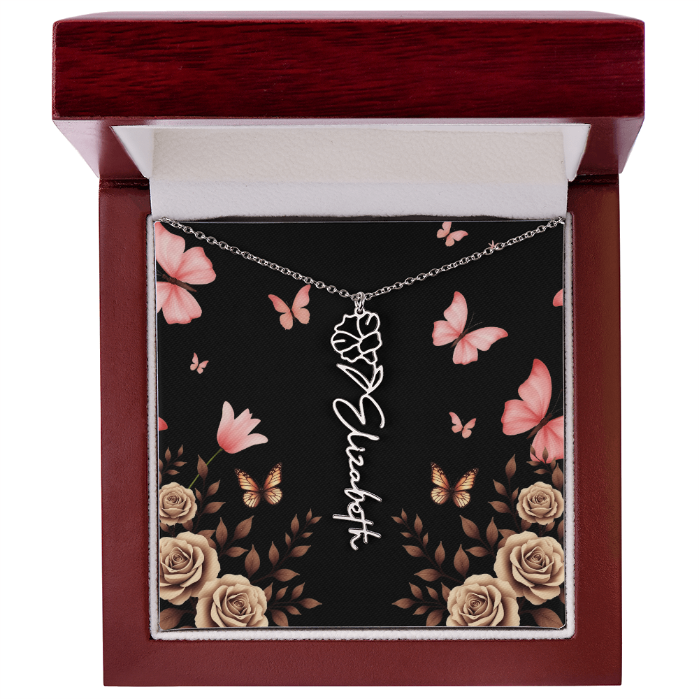 Flower Name Necklace