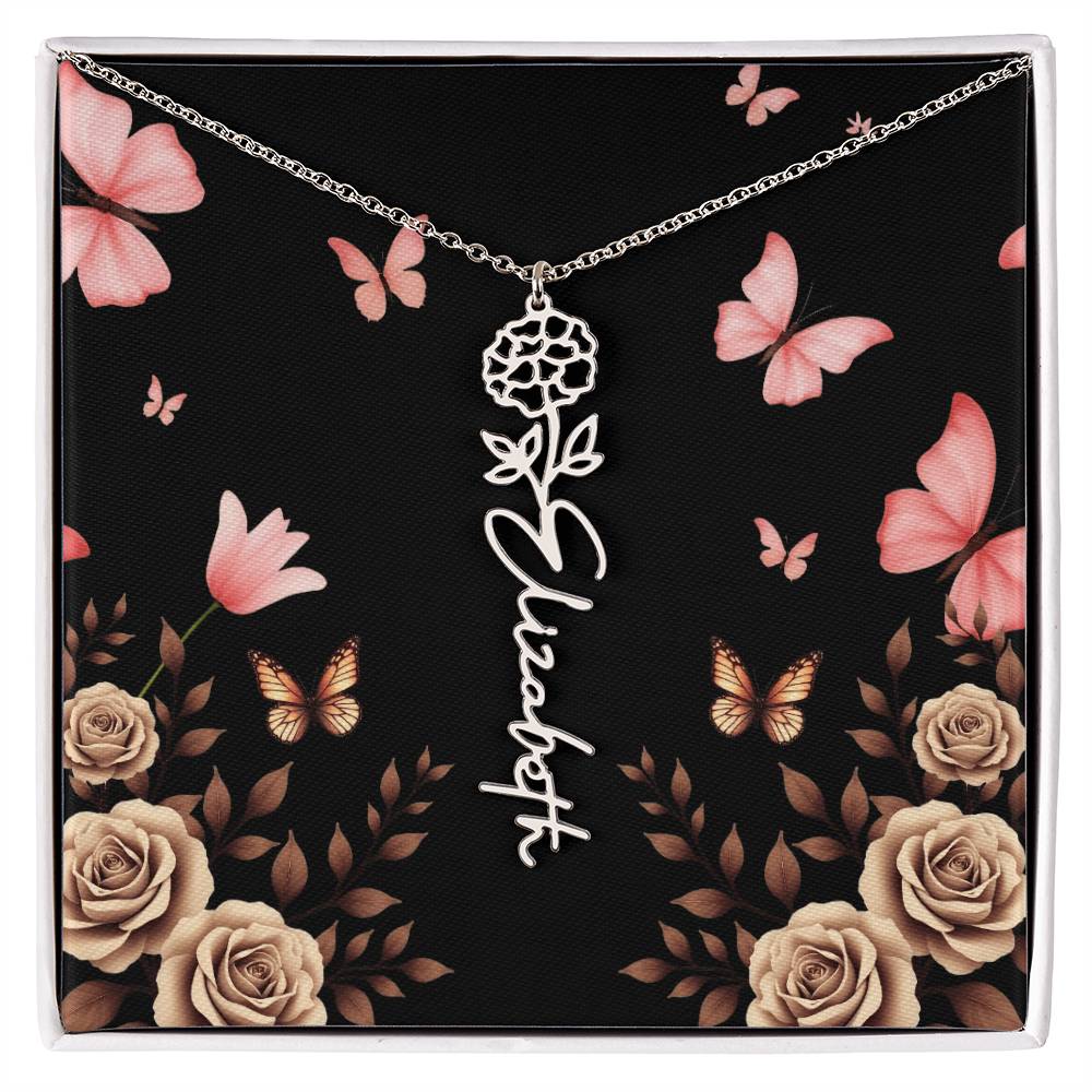 Flower Name Necklace