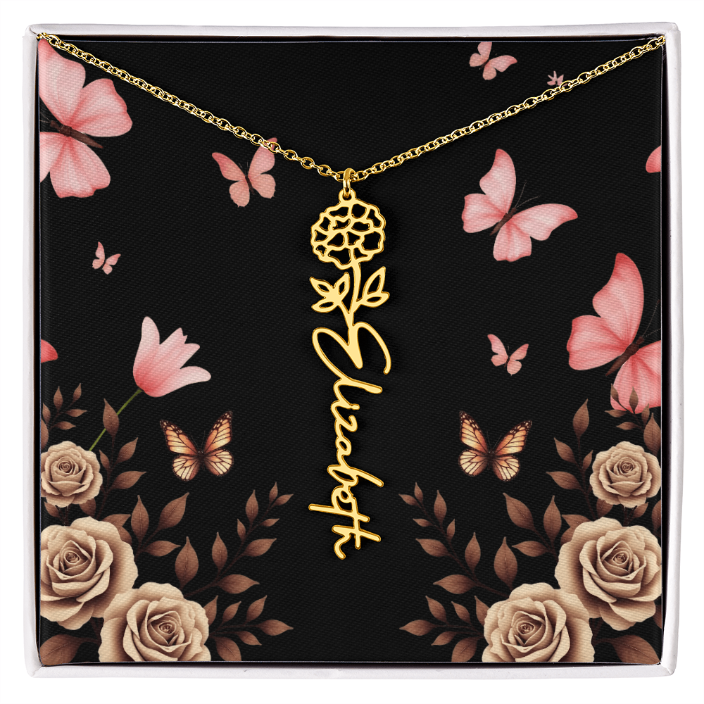 Flower Name Necklace