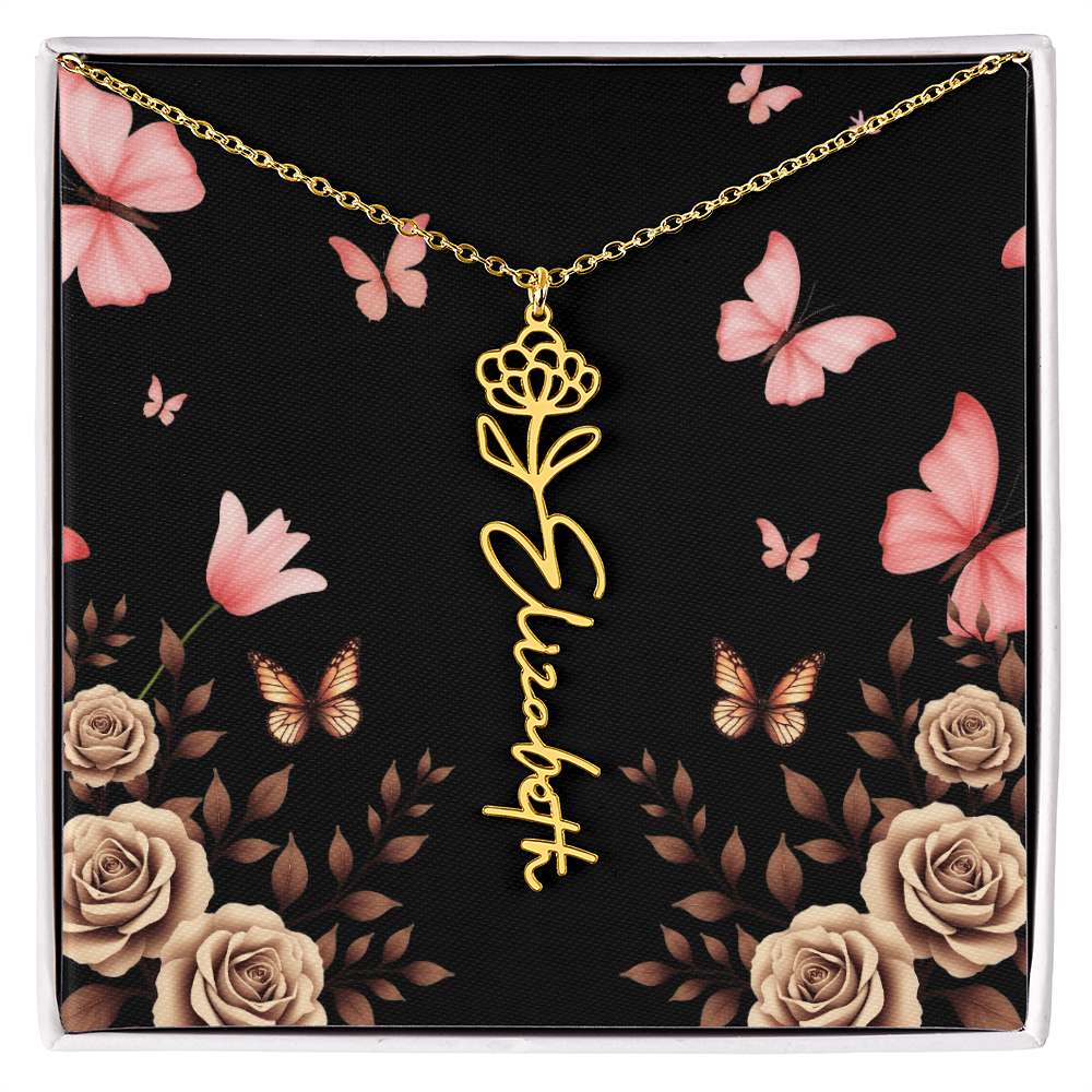 Flower Name Necklace