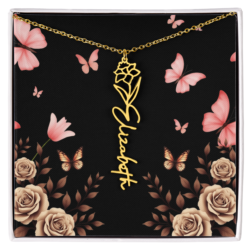 Flower Name Necklace