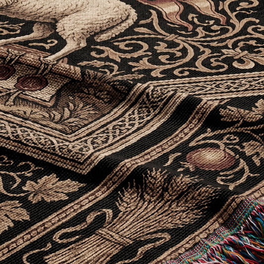 CalmNestStyle Lamb of God Sacred Tapestry Woven Blanket jacquard woven blanket