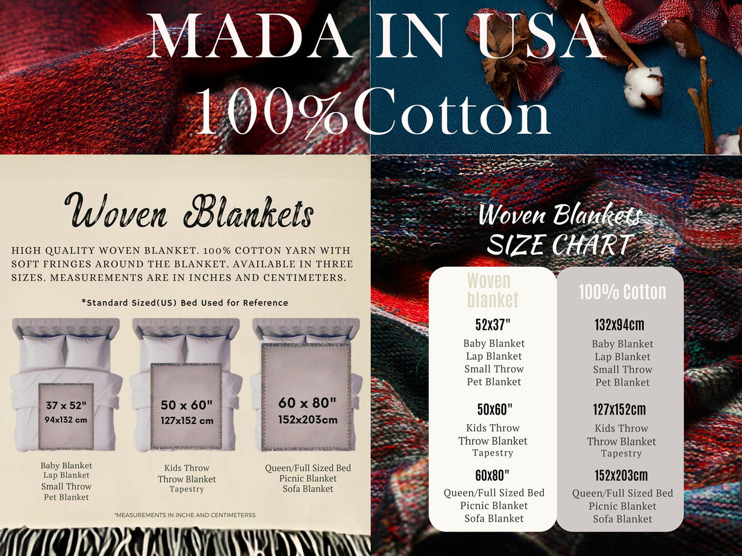Soft USA-Made Blankets Available in Various Sizes