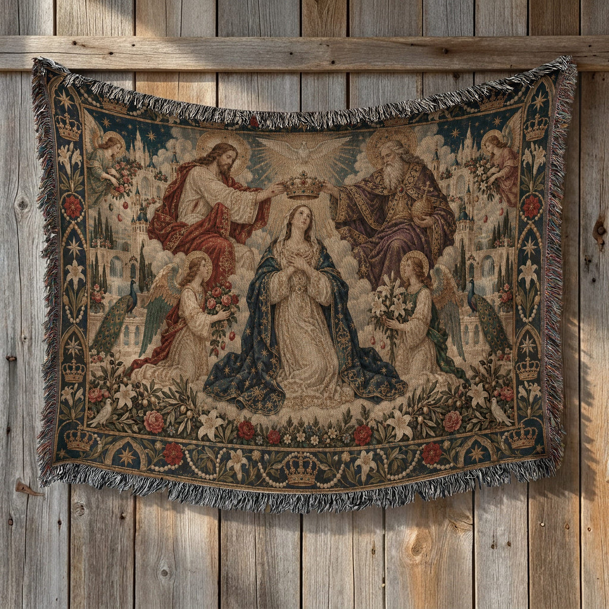 CalmNestStyle The Coronation of Mary jacquard woven blanket