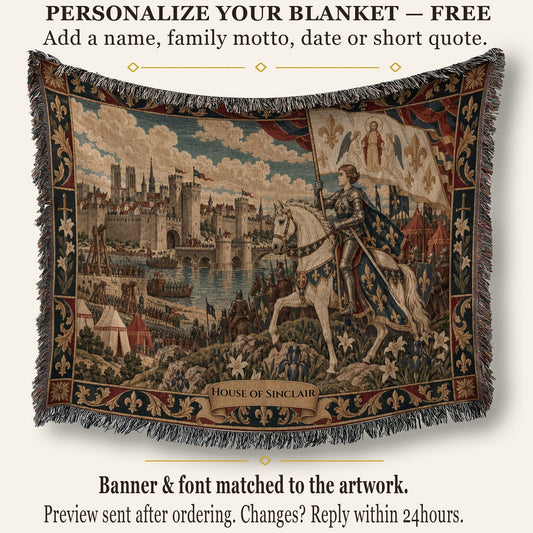 CalmNestStyle Joan of Arc at Orleans jacquard woven blanket