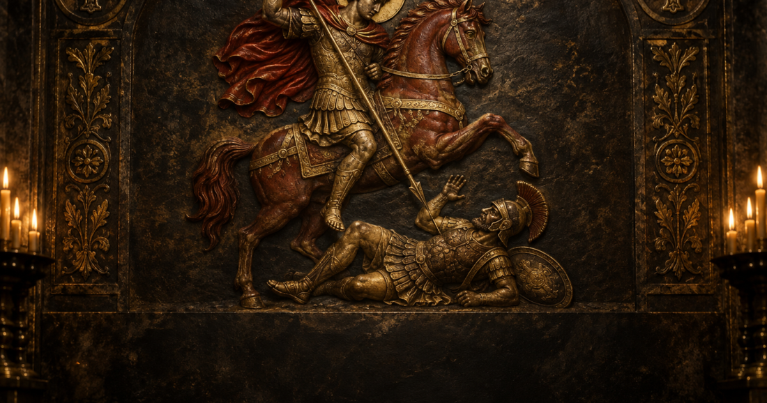 Saint Demetrius — CalmNestStyle Heritage Blanket