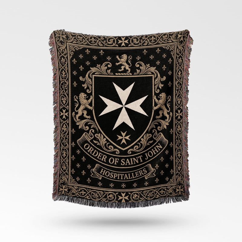 CalmNestStyle Order of Saint John Hospitallers Gold Crest Woven Blanket jacquard woven blanket
