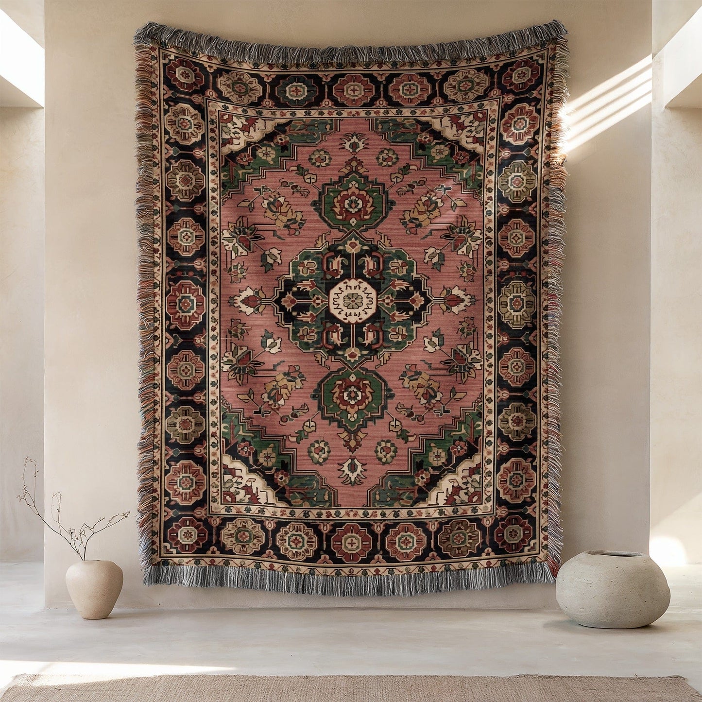 Beautiful Intricate Oriental Design Wall Hanging Rug