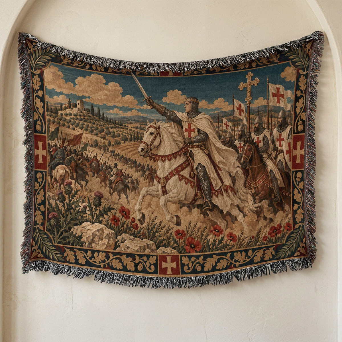 CalmNestStyle Baldwin IV Leading the Charge jacquard woven blanket