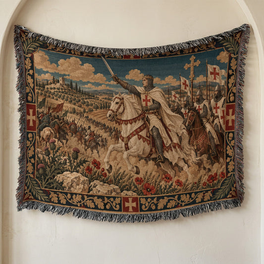 CalmNestStyle Baldwin IV Leading the Charge jacquard woven blanket