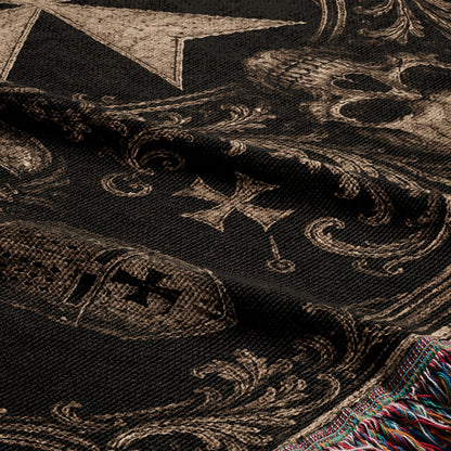 CalmNestStyle The Eight Pointed Cross Knights Under the Cross jacquard woven blanket