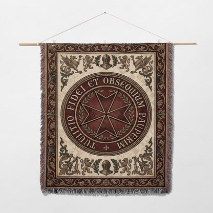 CalmNestStyle Tuitio Fidei et Obsequium Pauperum Seal Woven Blanket jacquard woven blanket