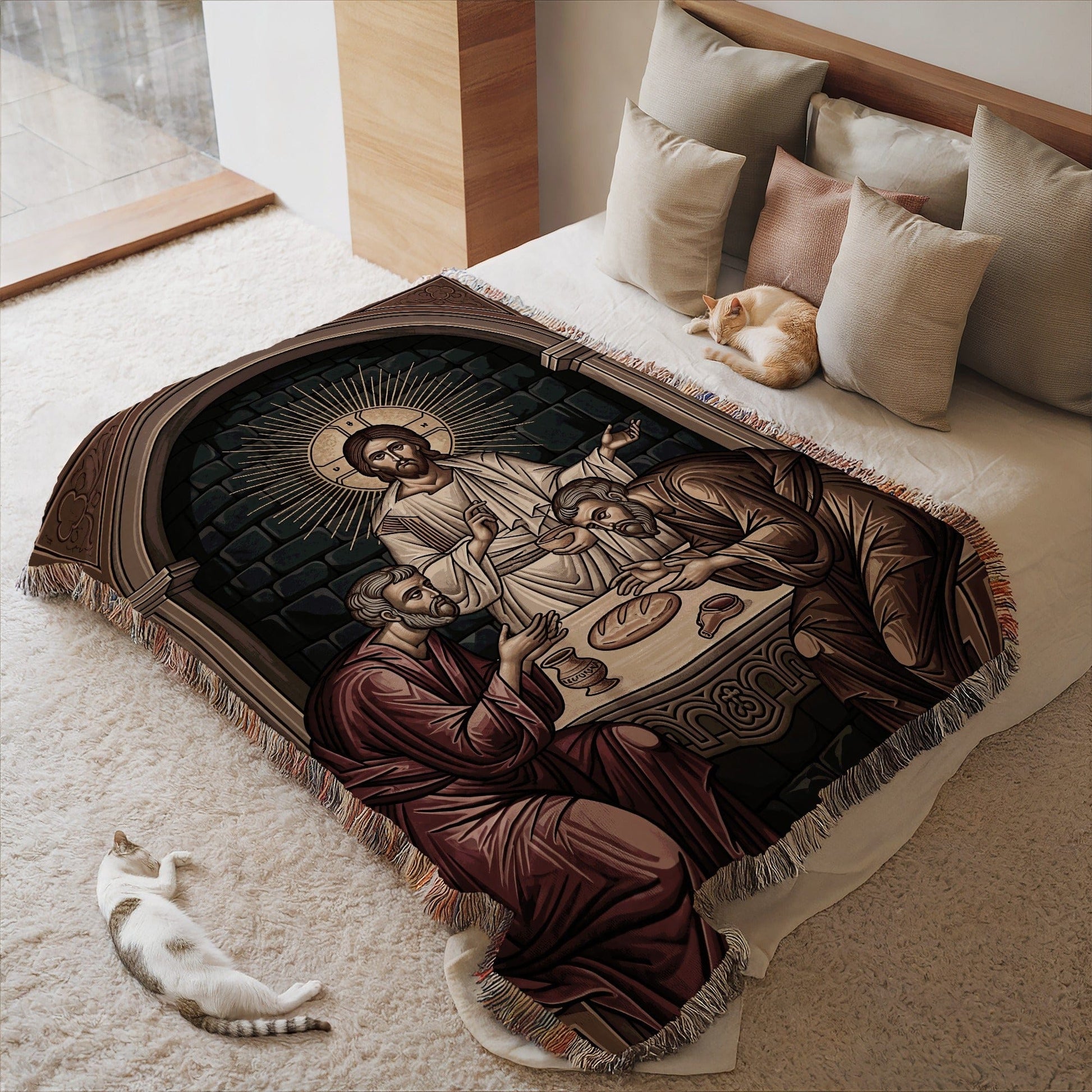 Last Supper Illustration Print Blanket Product