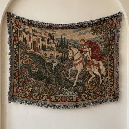 CalmNestStyle Saint George Before the Walled Town jacquard woven blanket