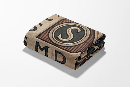 CalmNestStyle Ornate Saint Benedict Medal Woven Blanket jacquard woven blanket