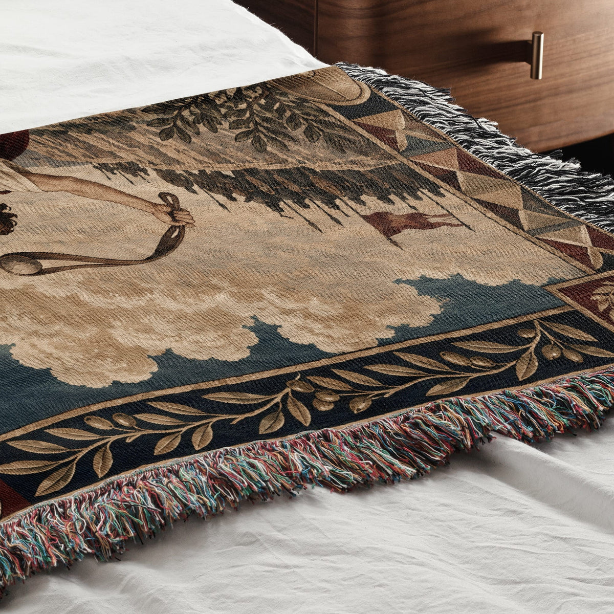 CalmNestStyle David and Goliath in the Valley of Elah jacquard woven blanket