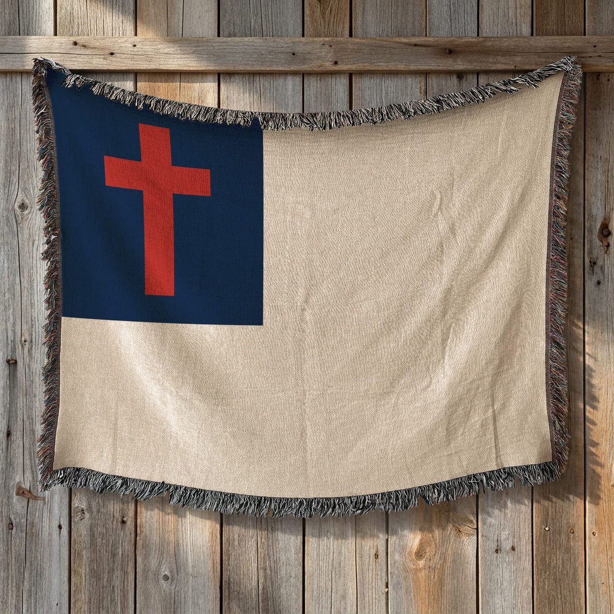 CalmNestStyle Christian Flag Woven Blanket jacquard woven blanket