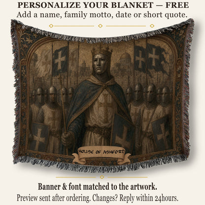 CalmNestStyle Baldwin IV Before His Knights jacquard woven blanket