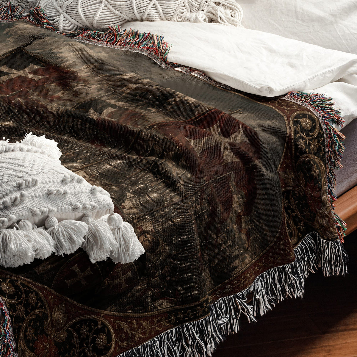 CalmNestStyle Baldwin IV on Horseback Before Jerusalem jacquard woven blanket