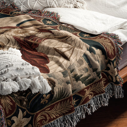 CalmNestStyle Saint Michael the Archangel With Scales jacquard woven blanket