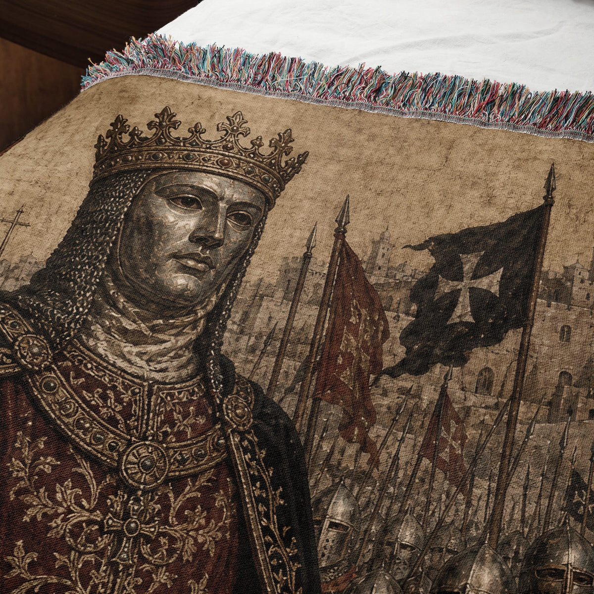 CalmNestStyle Baldwin IV and the Templar Army jacquard woven blanket