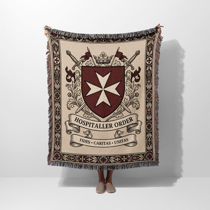 CalmNestStyle Hospitaller Order Fides Caritas Unitas Light Woven Blanket jacquard woven blanket